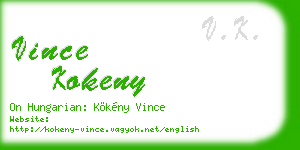 vince kokeny business card