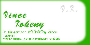 vince kokeny business card